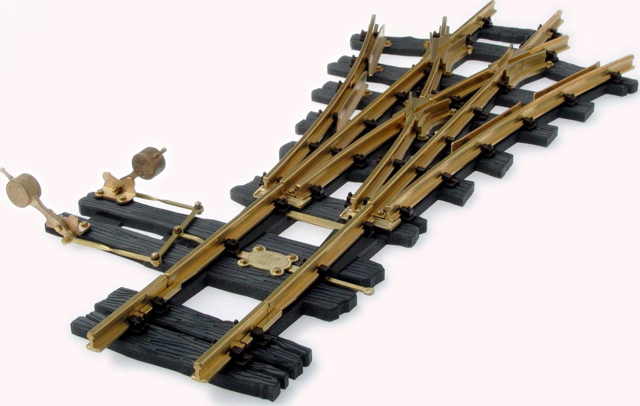 Picture of Three-way-stub turnout R2, 2x 22,5°, lever left